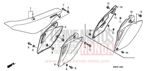 SIEGE/COUVERCLE LATERAL CRF250R9 de 2009